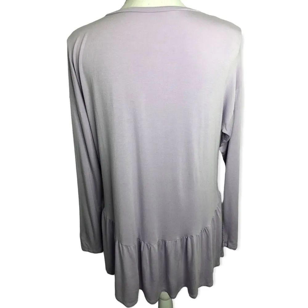 American Eagle V-neck Long Sleeve Lilac Babydoll Top - Image 46
