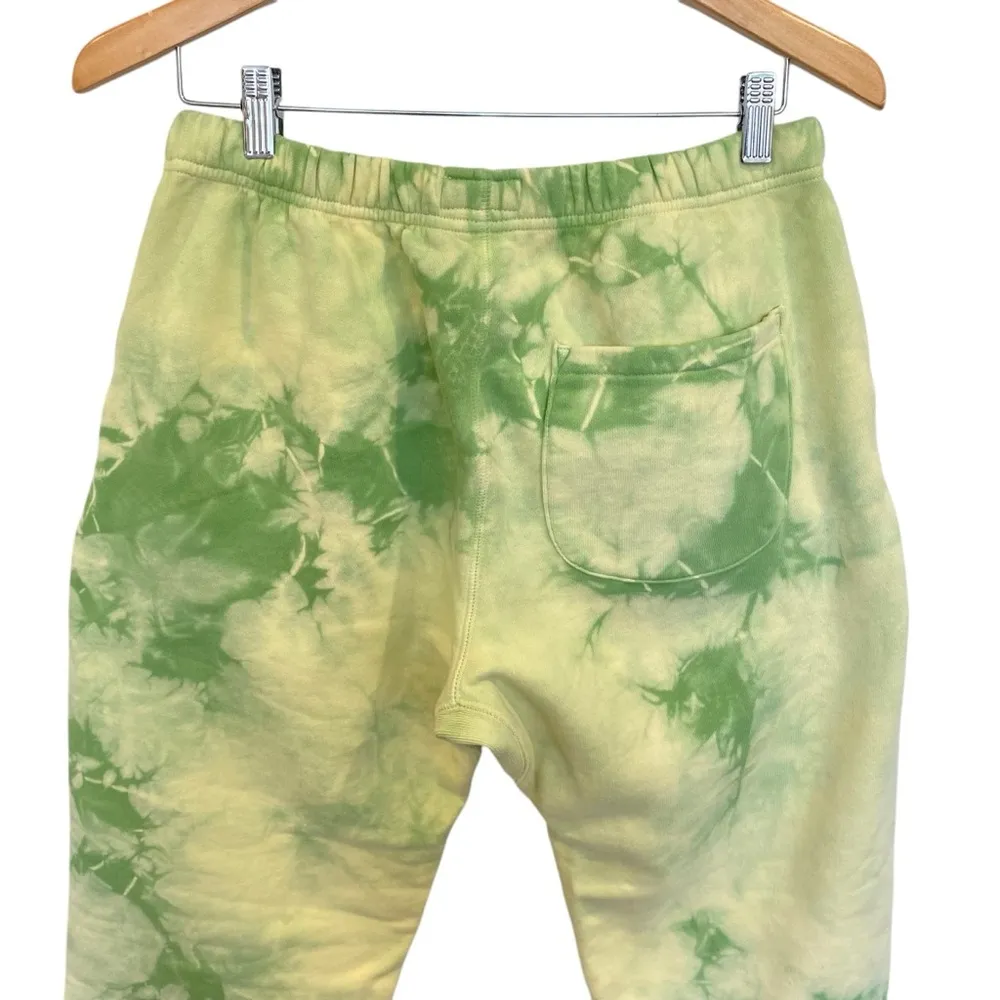 Chinatown Market Tie Dye Sweatpants With Hawaiian Flowers Green/ Yellow Small - Image 7