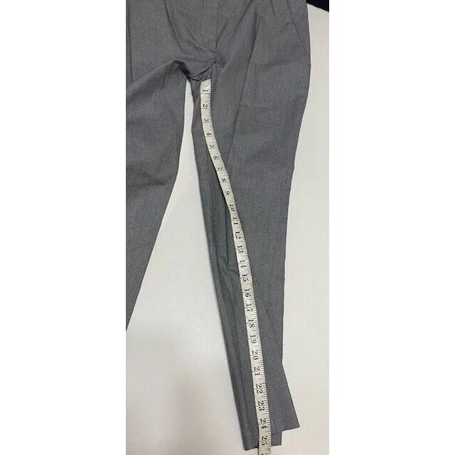 New 28 x 25 Womens Designer Prada Milano Pants 38 2 Crop Gray Black White Slacks - Image 7