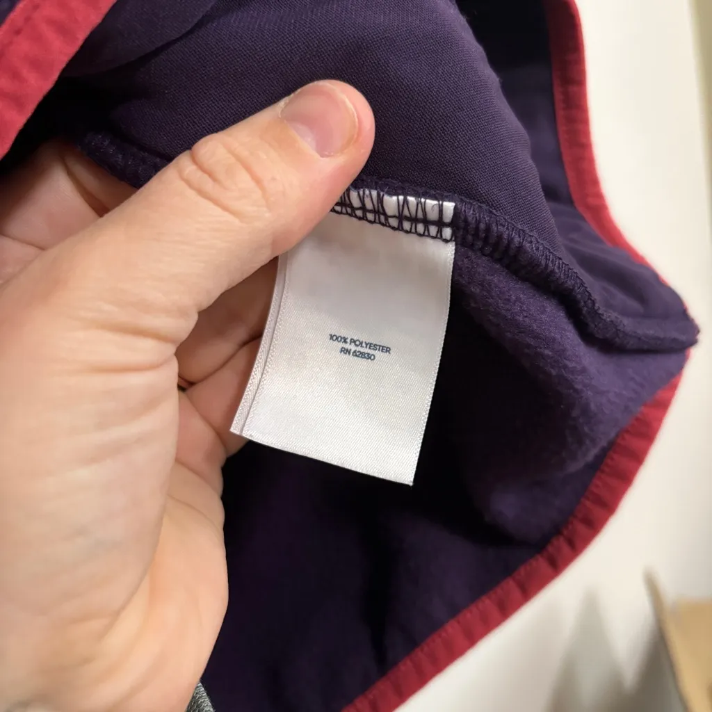 Lands End Heritage Quarter Snap Fleecr Pullover Size Large Petite Purple - Image 5