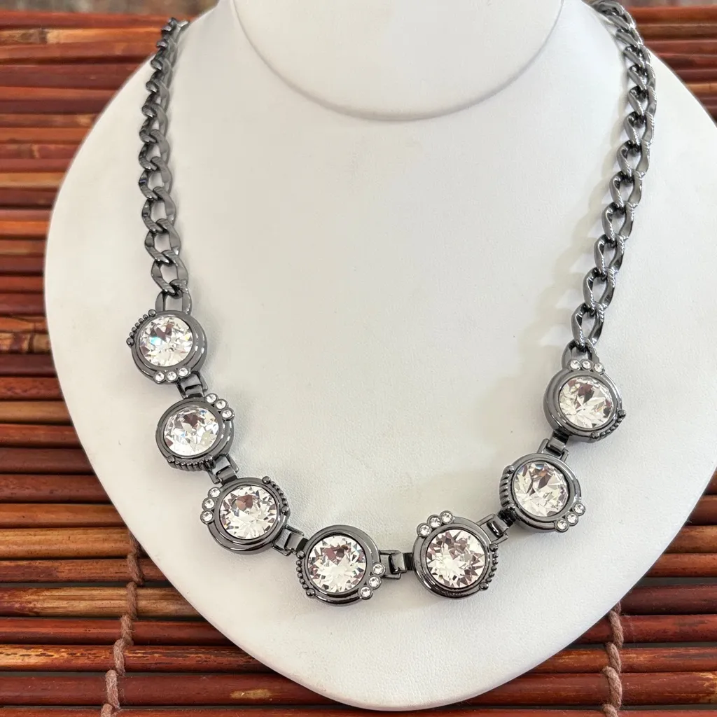 Silpada Silver Necklace Swarovski Crystal Accents KR Collection 18.5”-20” - Image 4