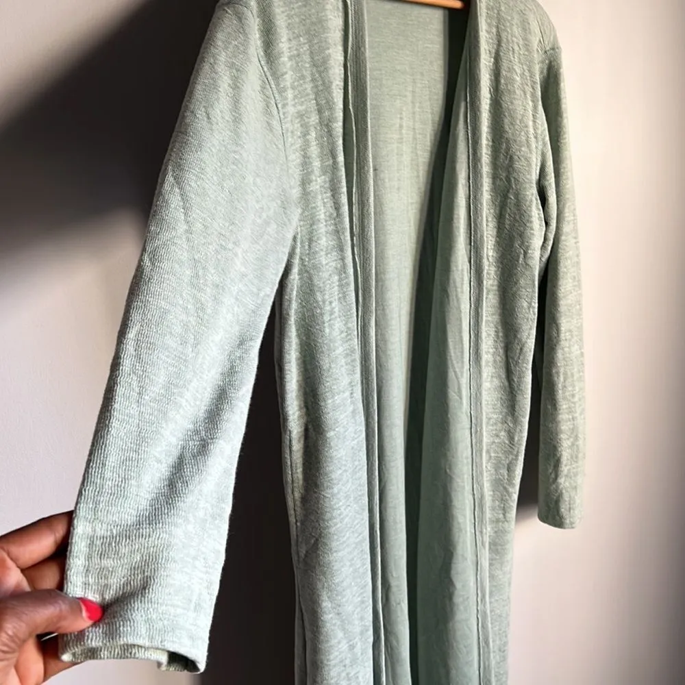 FREE PEOPLE Beach Bicoastal Seaglass Green Comfy Cardigan Duster - Image 9