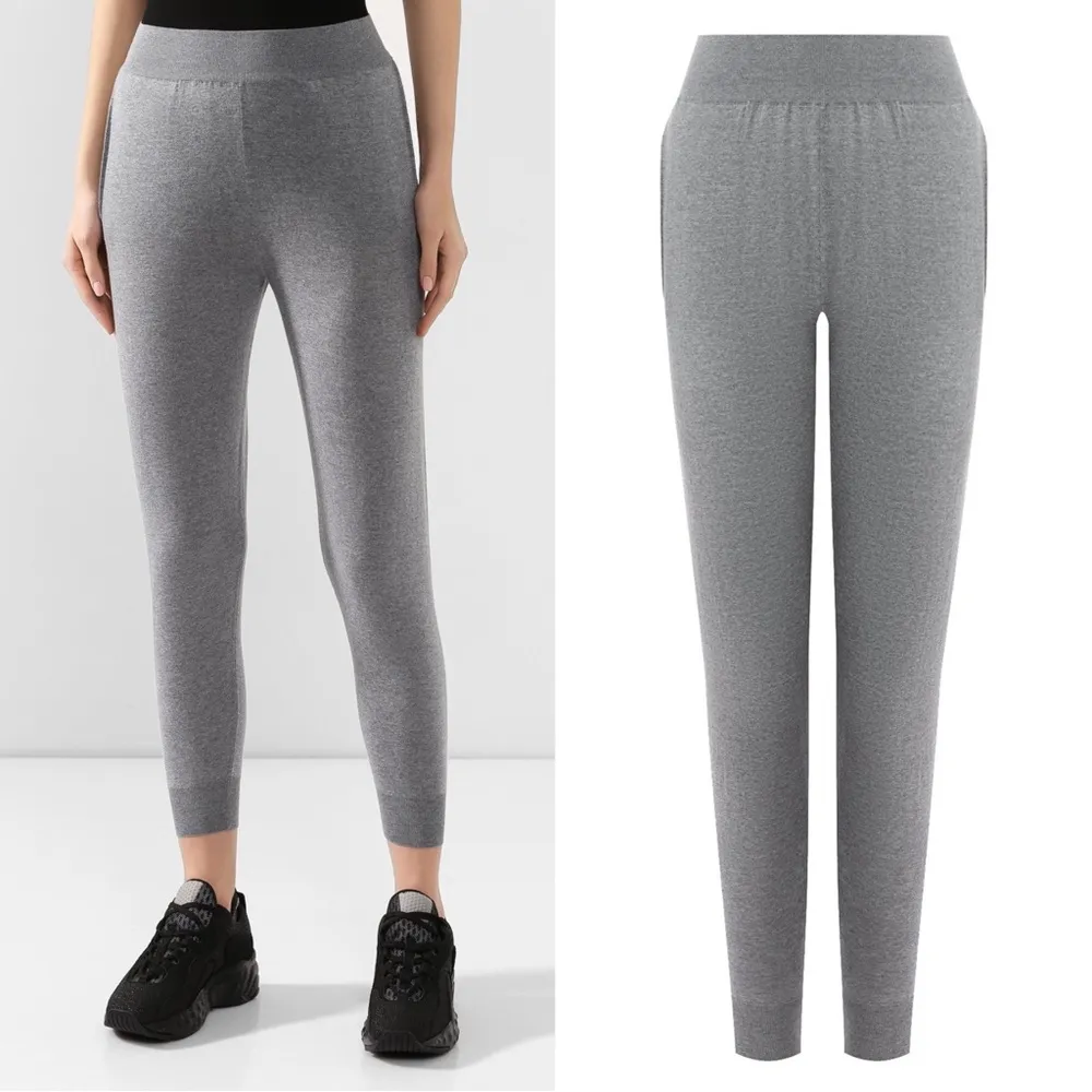 Stella McCartney • Wool Track Pants tapered grey jogger knit lounge pull-on - Image 7