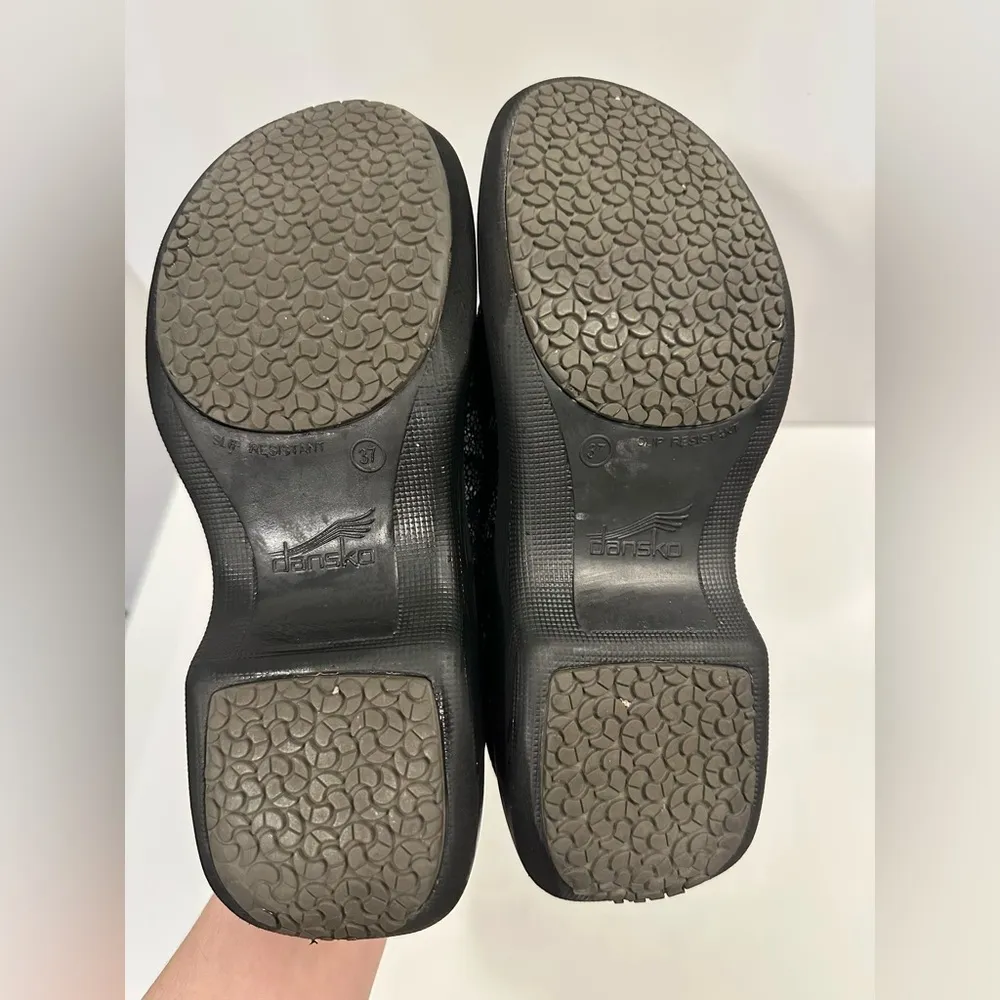 Dansko Winona Metallic Floral Clogs Size 37 - Image 10