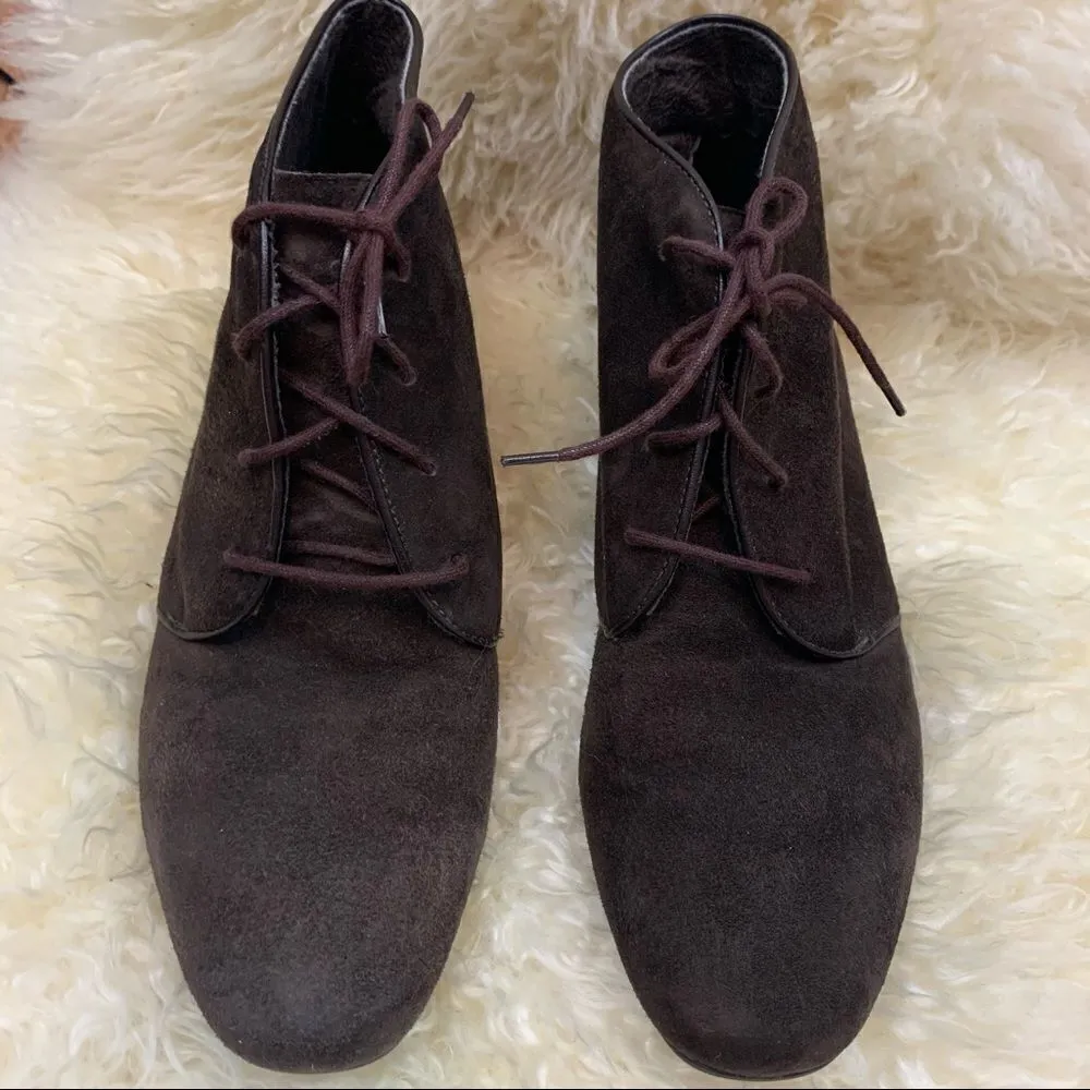 Munro suede leather lace up  ankle boots brown - Image 2