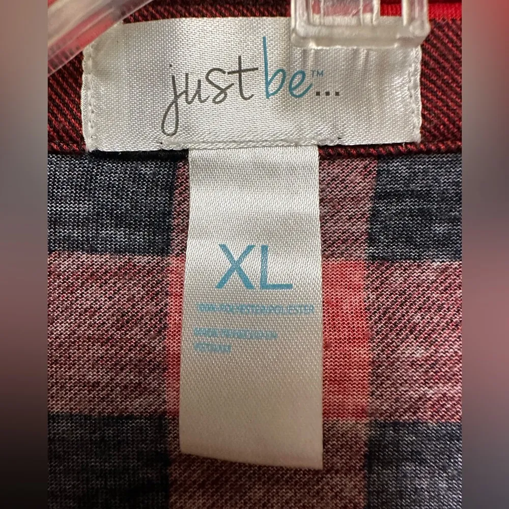 Just Be checkered button down top - Image 3