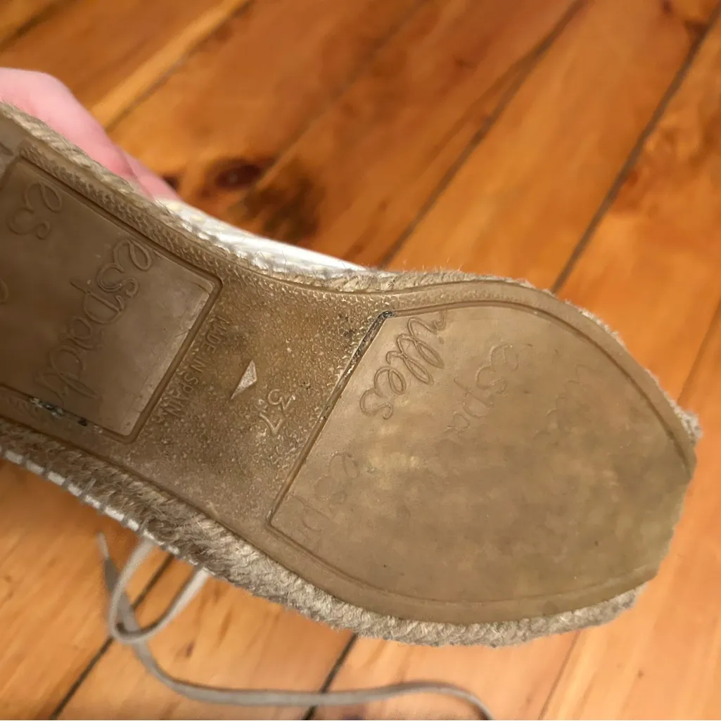 ☀️3/$25 Loeffler Randall Alfie Perforated Leather Platform Espadrille shoes 37 - Image 9