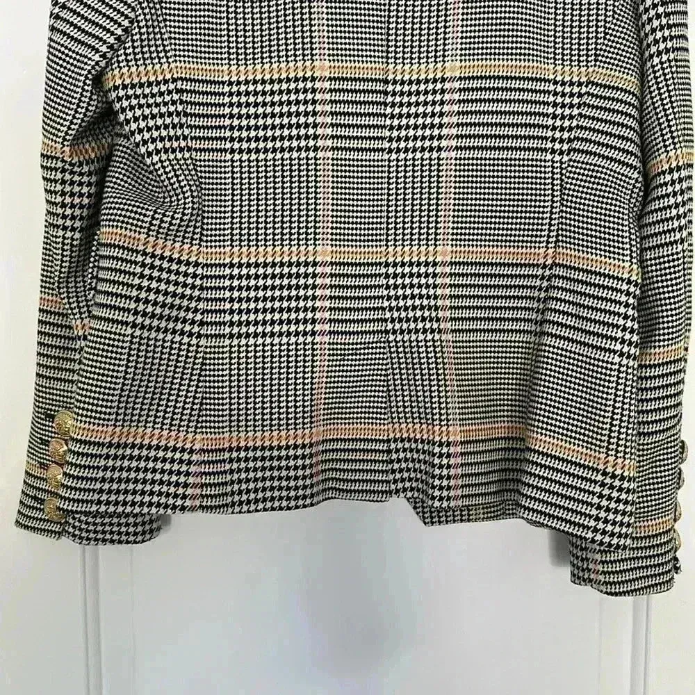 Boston Proper  Houndstooth Plaid Blazer Sz 10 - Image 10