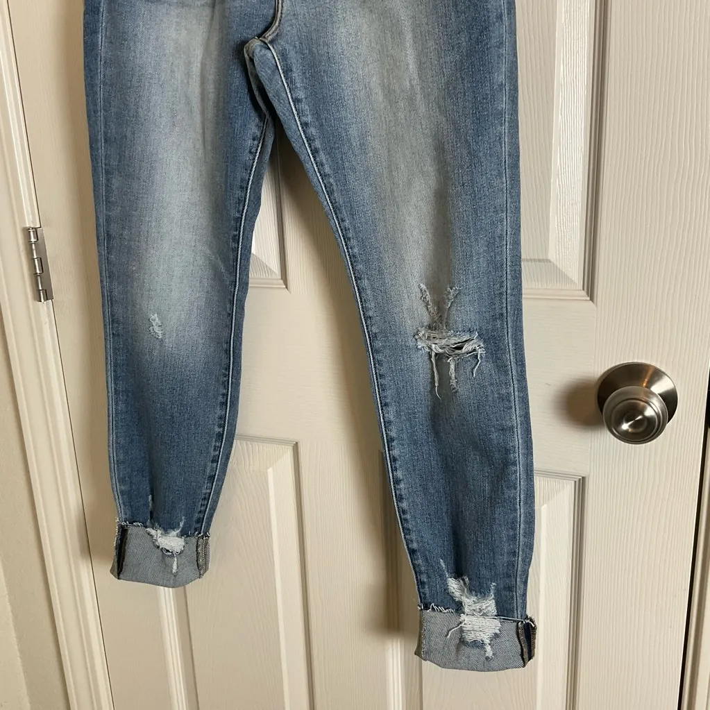 KanCan Women’s High Rise Cuffed Hem Ankle Skinny Jeans size 27 Blue - Image 6