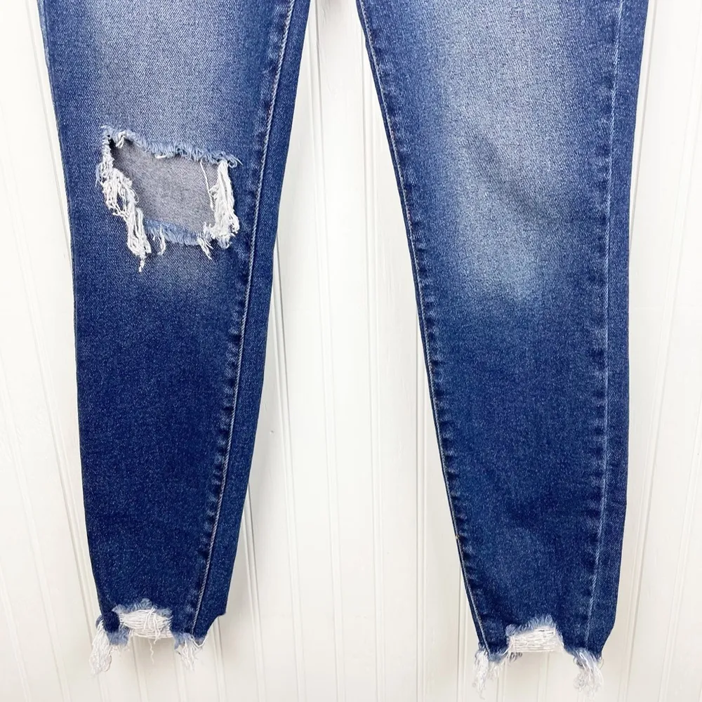 KanCan Phoenix High Rise Ankle Skinny Jeans Distressed Dark Wash Denim Size 5/26 Blue - Image 4