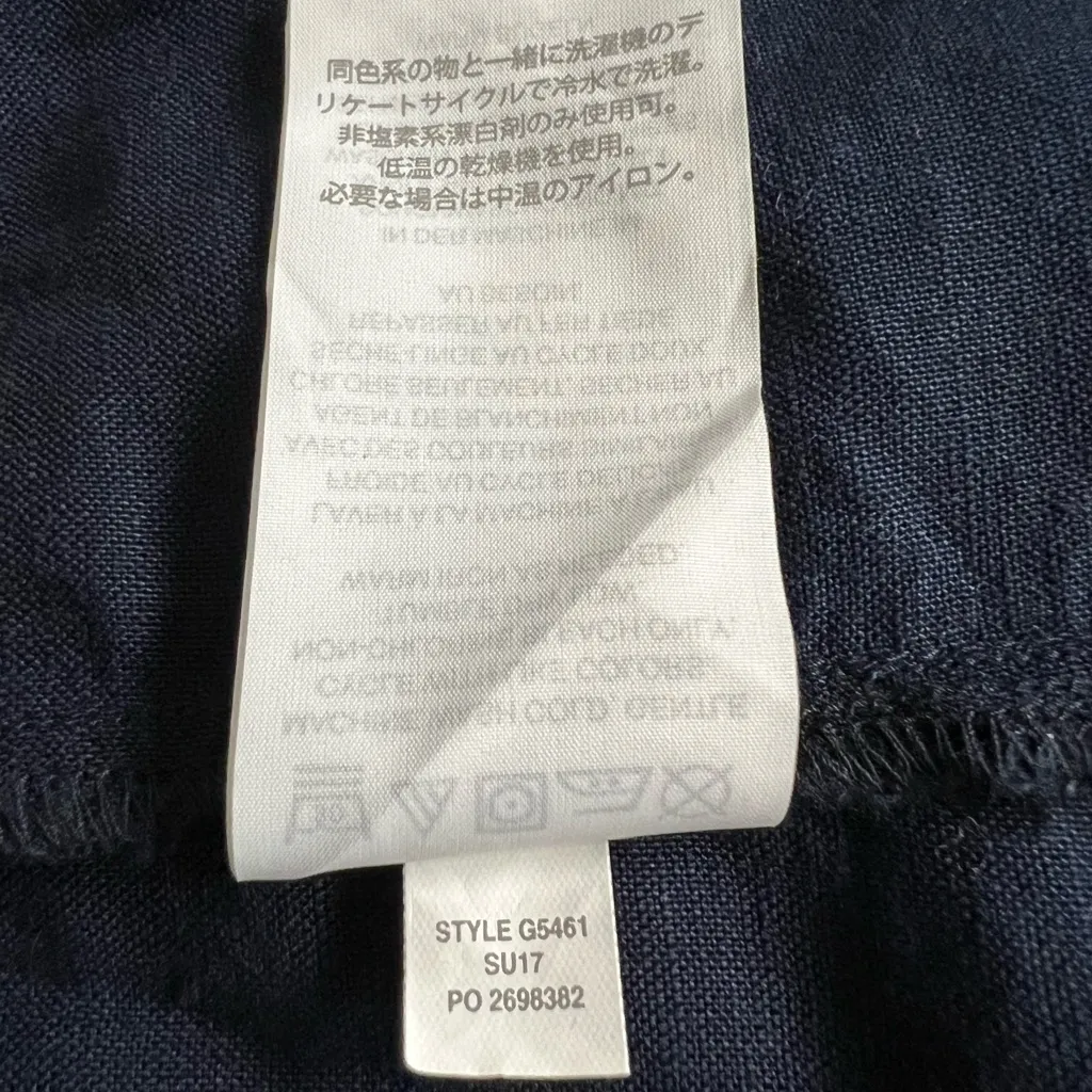 Women’s J. Crew Embroidered linen cotton top Blouse Navy Green Size 4 G5461 $88 - Image 6