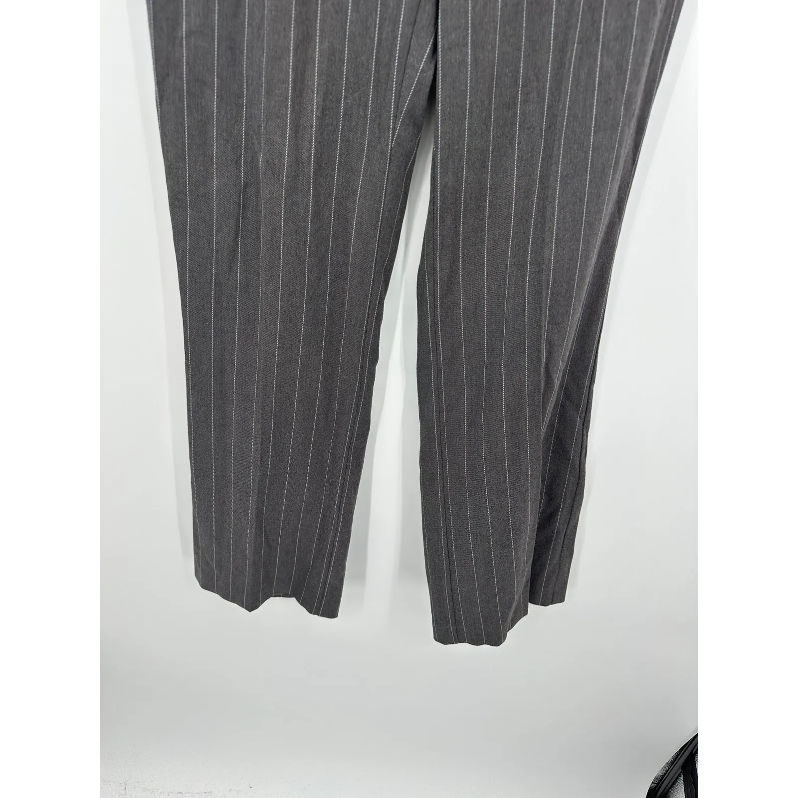 RQT Y2K Gray Pinstriped Dress Pants Size 8 NWT Office Career High Waisted Flare - Image 3