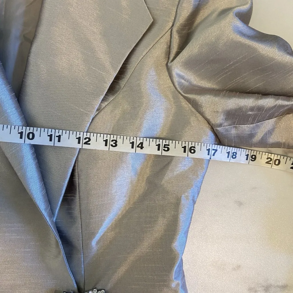 Alex Evenings Formal Suit Womens Size 6 Champagne Shimmer Skirt Jacket Wedding‎ - Image 13