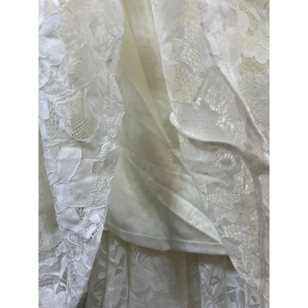 Torrid Wedding Dress 28 NEW Ivory Lace Off Shoulder Gown Mini Train - Image 5