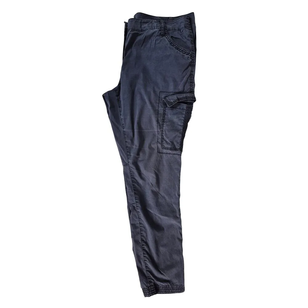 Eileen Fisher Blue Cargo Utility Pant Tapered Ankle Zipper Vents Sz 12 EUC - Image 4