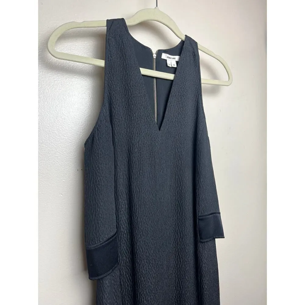 Helmut Lang Black Tissue Silk Textured Midi Dress Sz. 00 - Image 5
