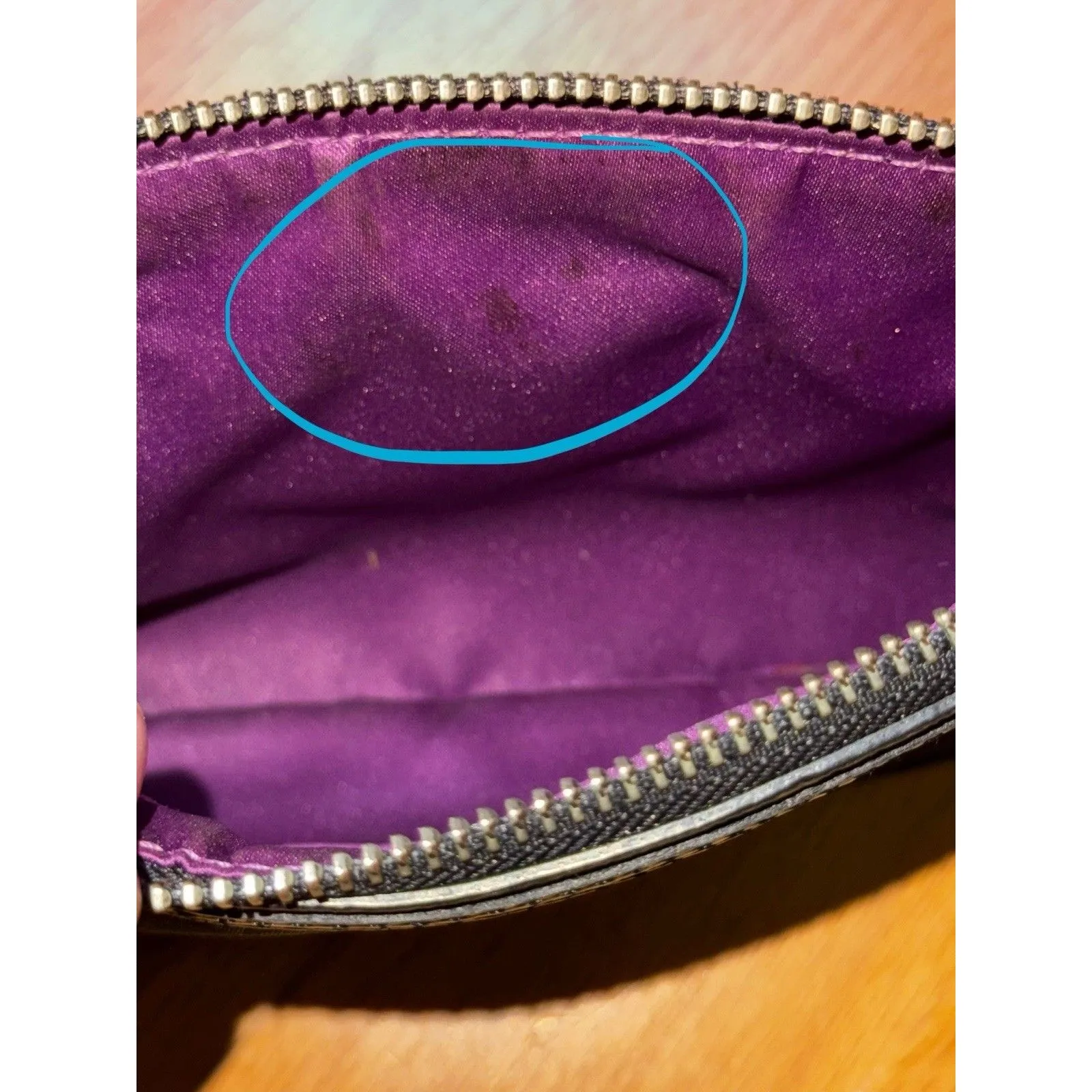 Coach Poppy Signature Monogram Wristlet Clutch Purse Wallet Silver Black Brown - Image 7