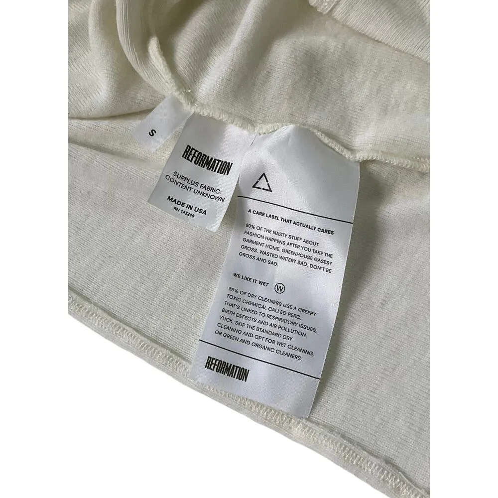 Reformation Ivory Sweater Top Women Size Small | 32-9 - Image 5