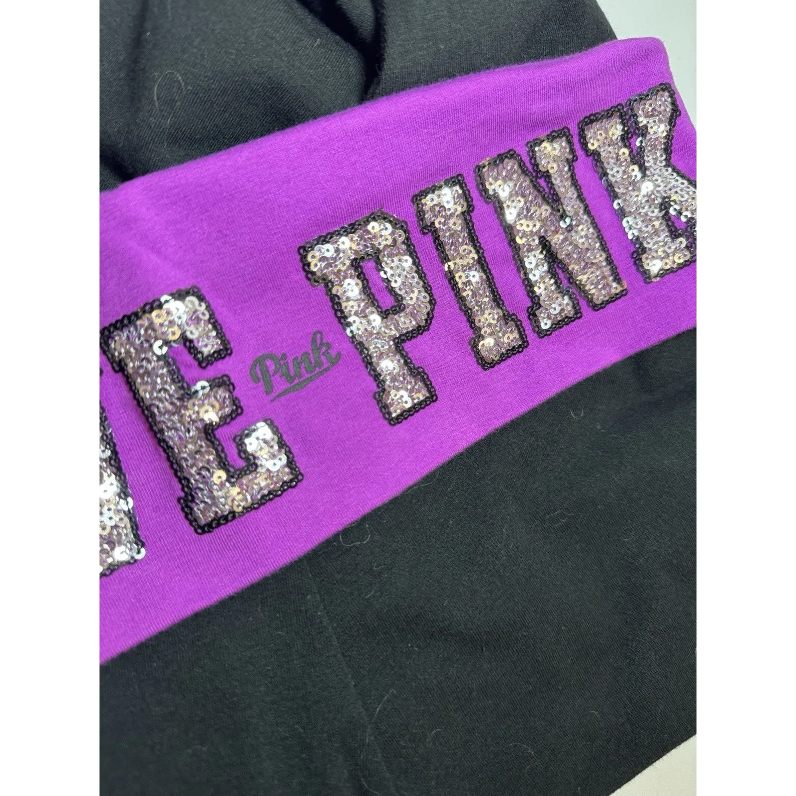 VICTORIA’S SECRET PINK YOGA  BLING SEQUIN FOLDOVER  LEGGINGS SMALL FUCHSIA NWT - Image 11