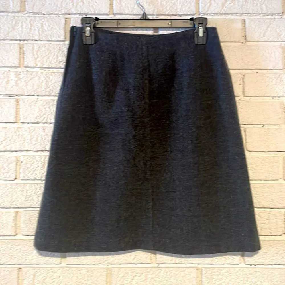 Y2K- My Michelle Wool Blend Midi Length Skirt- Dark Grey- Size 3/4 - Image 2