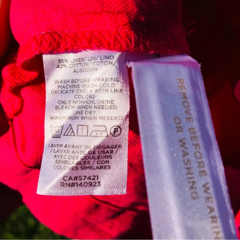 Hot pink Loft Linen/Cotton Dress w/pockets 14 - Image 8
