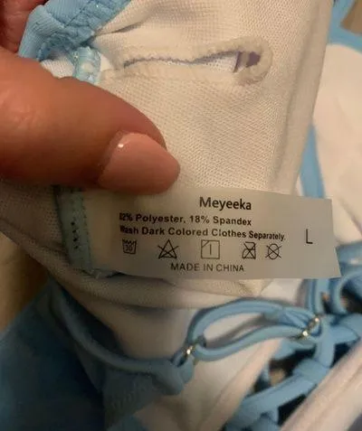 Light Blue Bathing Suit / Swim Suit Size L - Image 3