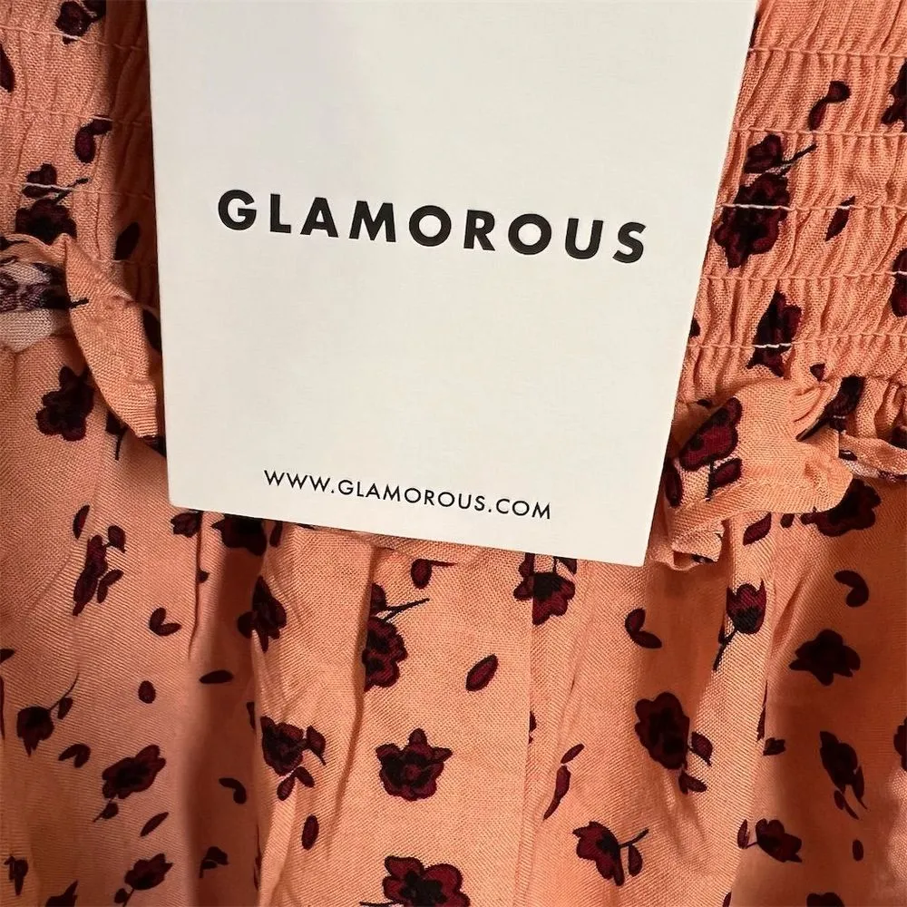 Glamorous Women's Size 8 Floral Blouse Multicolor Long Sleeve Ruffle Casual NWT‎ - Image 6