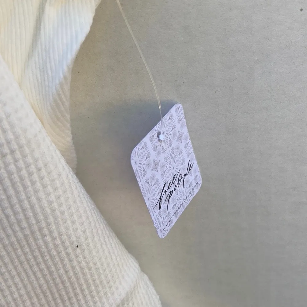 NWT Free People Womens large alabaster white oversized Santa Clara thermal top - Image 8