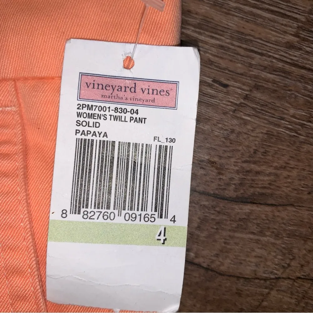 Vineyard Vines Papaya Twill Pants Women’s Size 4 New with Tags - Image 2