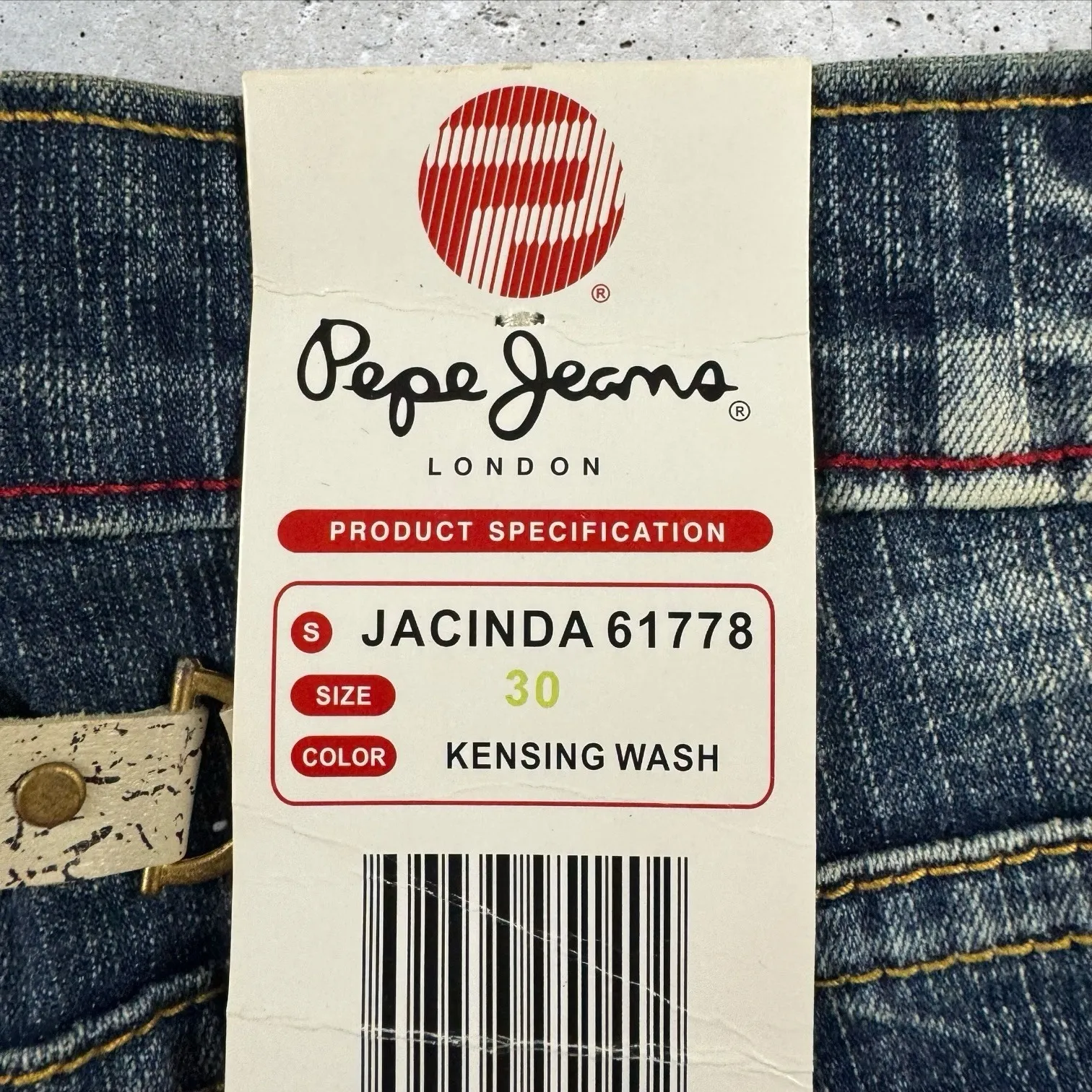Vtg‎ Y2K Deadstock Pepe Jeans Low Rise Flare Riveted Grommet Buckle Back Sz 30 - Image 5