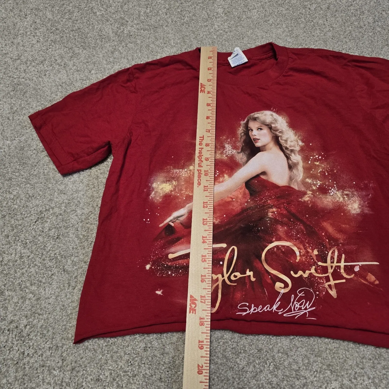 Taylor Swift Y2K Red Speak Now Concert Teeshirt Size S Swiftie‎ Altered - Image 6