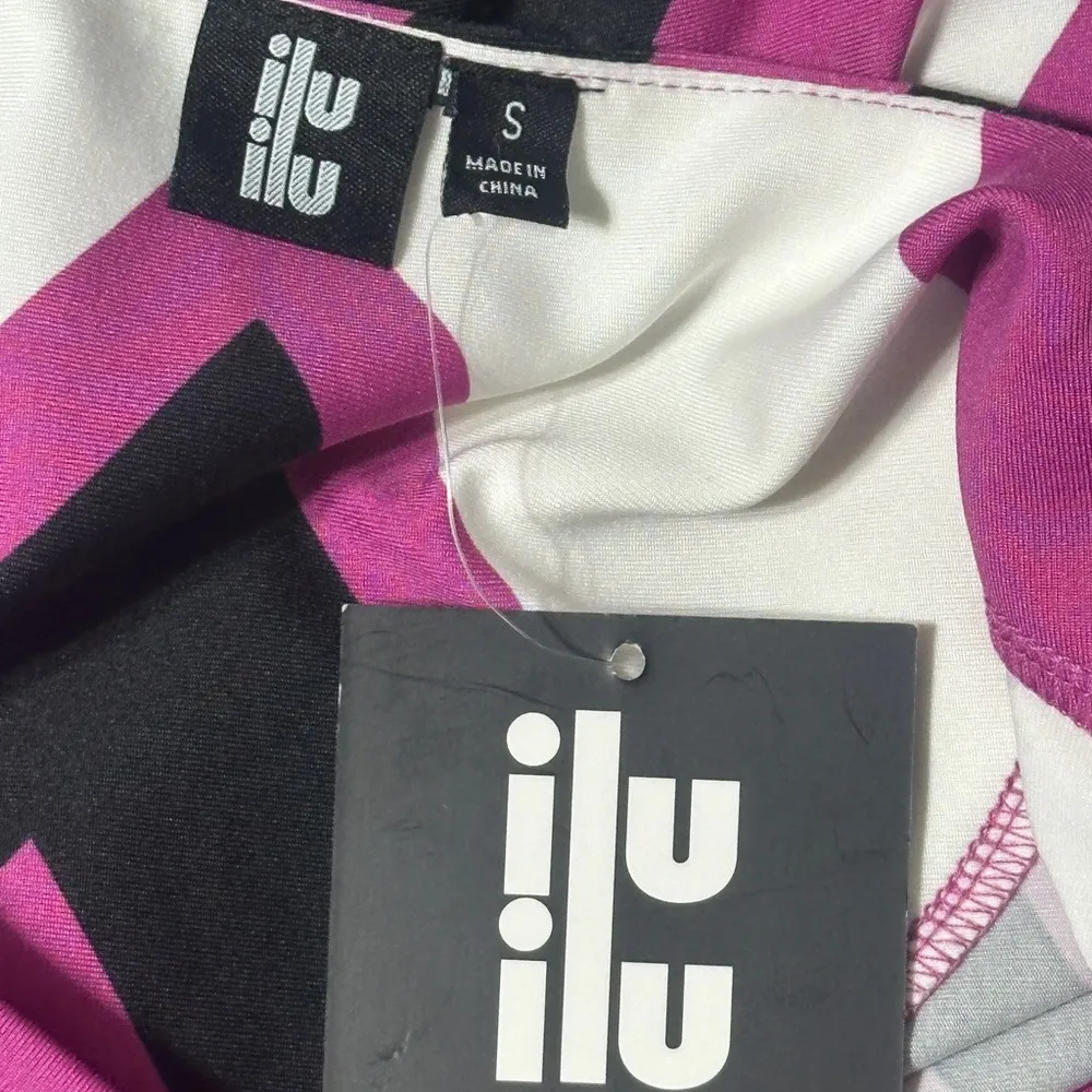 ilu ilu Boutique 90s Retro Purple/Black Stripes Blouse Top NWT Purple - Image 7