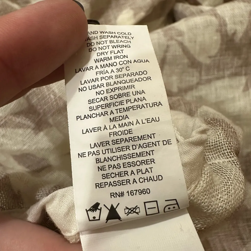 Vitamin A Playa Linen Boyfriend Shirt - Desert Flower EcoLinen designer summer L - Image 7