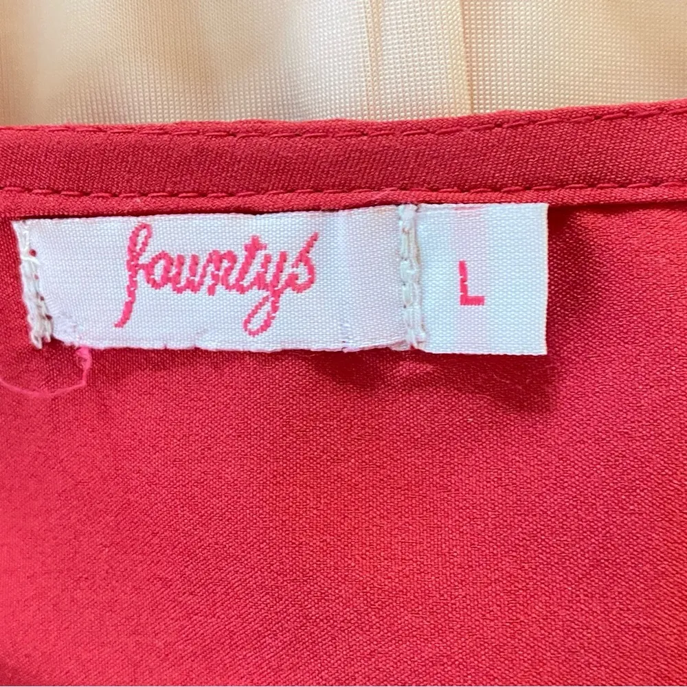 Fourtys pink long sleeve zip up cuff flowy blouse Size L - Image 5