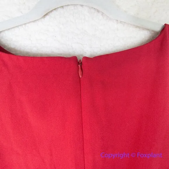 New! Chico's red flare bell sleeve sheath‎ dress, size L, Chico's size 2 - Image 12