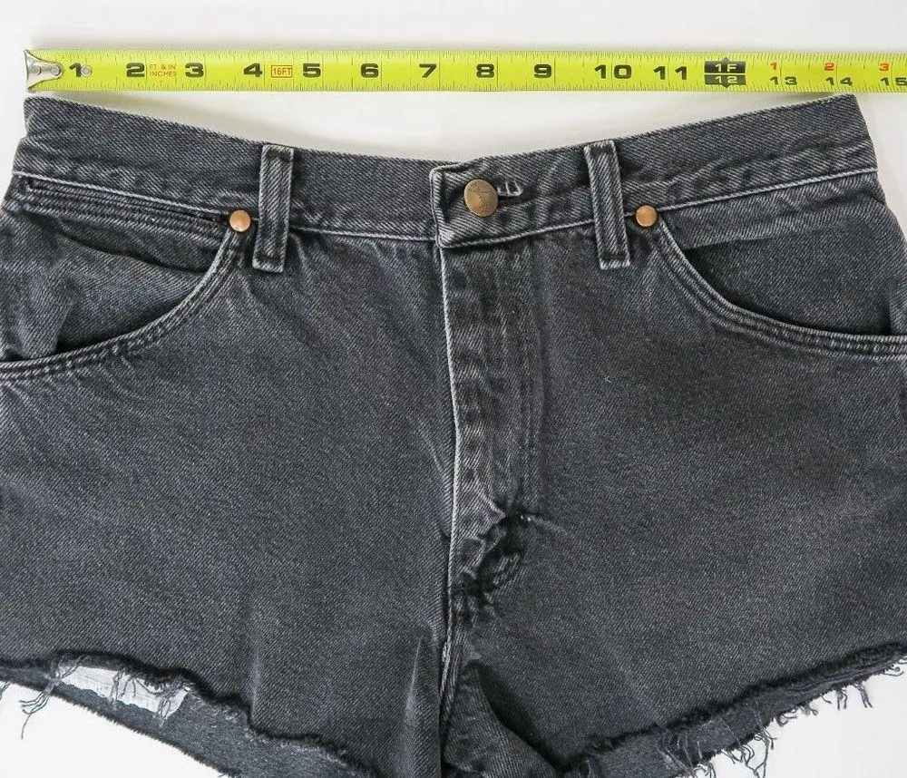 Vintage 90s Wrangler Black Cut Off Denim Shorts - Image 7