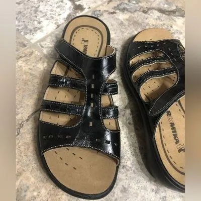 NIB ROMIKA IBIZA SLIDES WOMENS LEATHER UPPER SANDAL Black Size undefined - Image 10