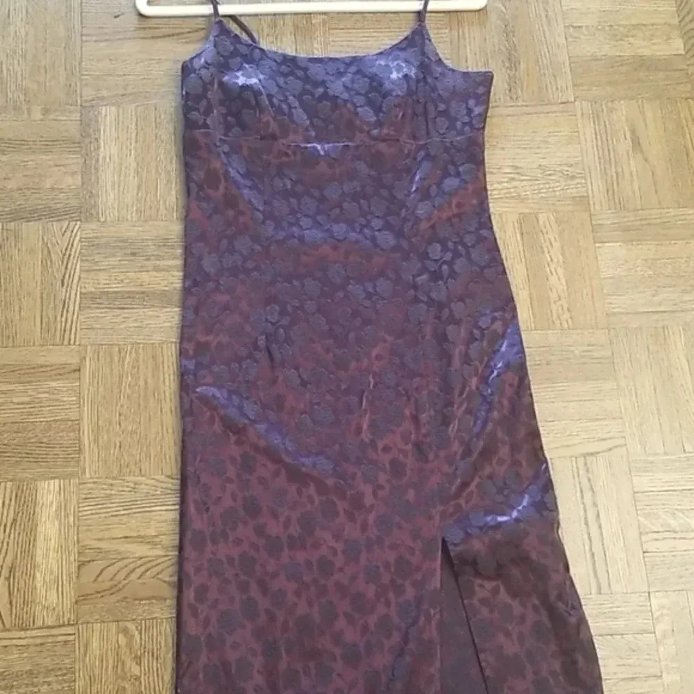 NWOT City Triangle Purple Full length gown dress high slit - Image 9