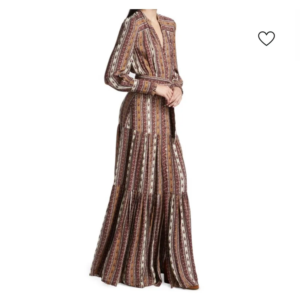 VERONICA BEARD Maidens Satin Maxi Dress paisley size 2 long EUC - Image 2