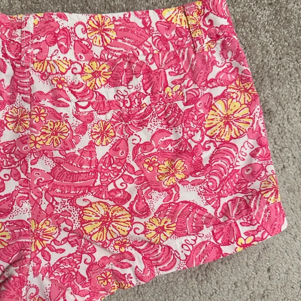 Lilly Pulitzer Walsh Short, Pink/Yellow Chum Bucket Pattern, Sz 8 - Image 6