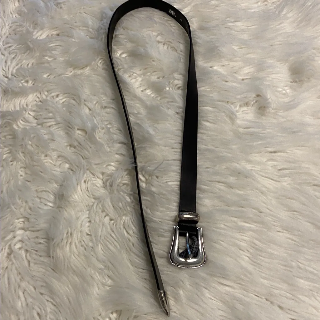 ZARA Women’s Black  Belt size 32” length 46”condition very good see all photos - Image 7