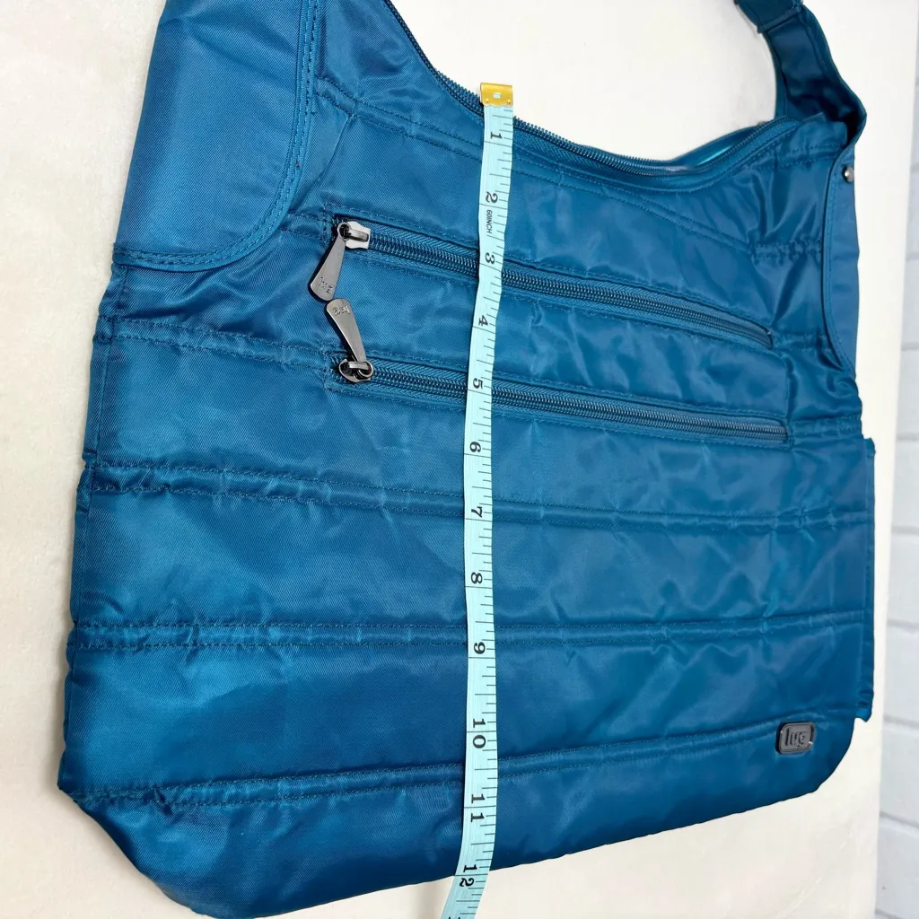 Lug Cable Car Satchel Blue/ Teal crossbody Bag with Zipper Details Blue - Image 6