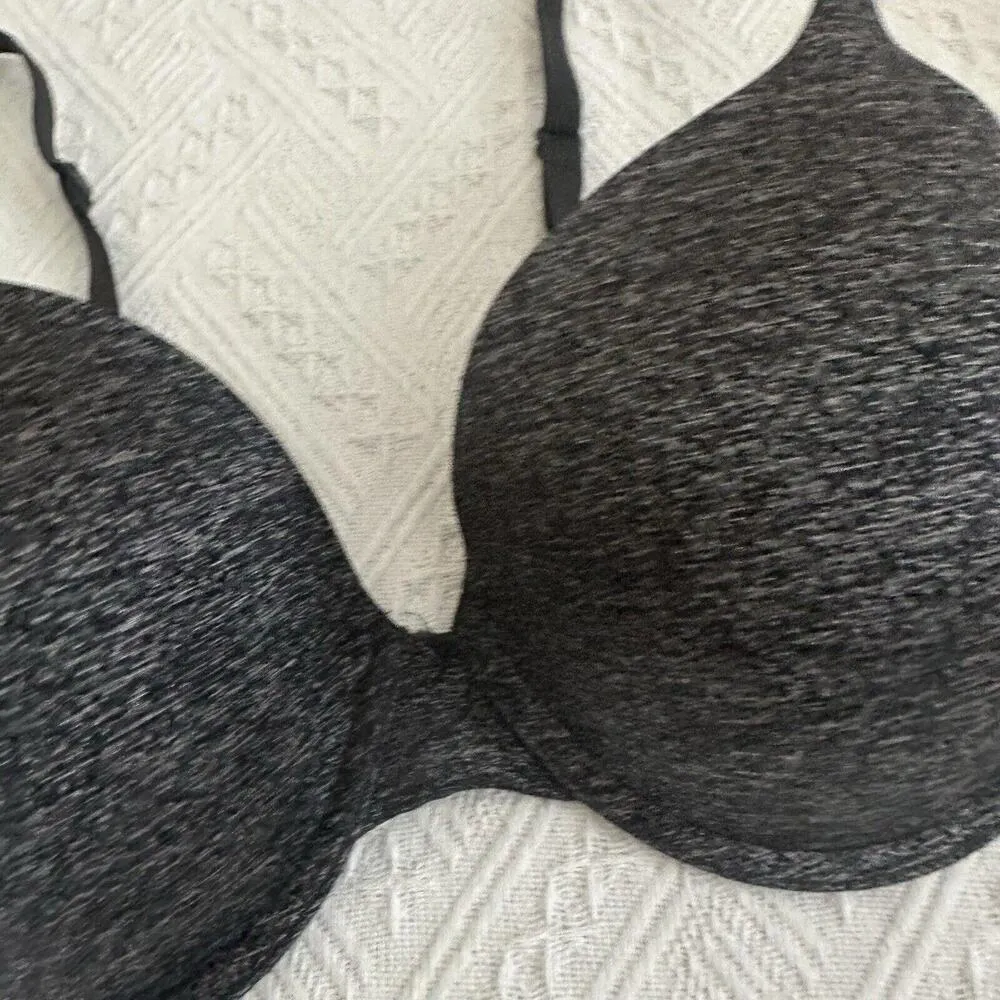 Victoria's Secret Uplift Semi Demi Heather Grey 34DD Push-up Bra VS Padded - Image 2