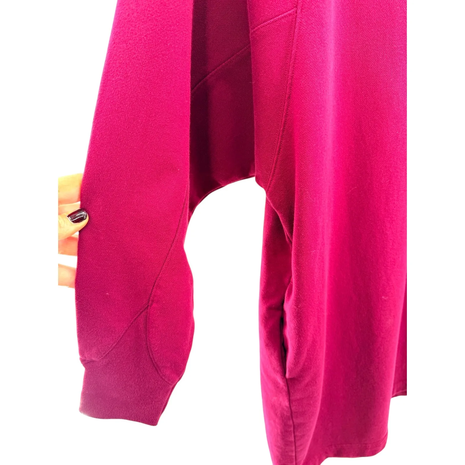 GAP Sweats Quarter Zip Sweatshirt Dress Pink Magenta Cozy Athleisure Casual S - Image 5