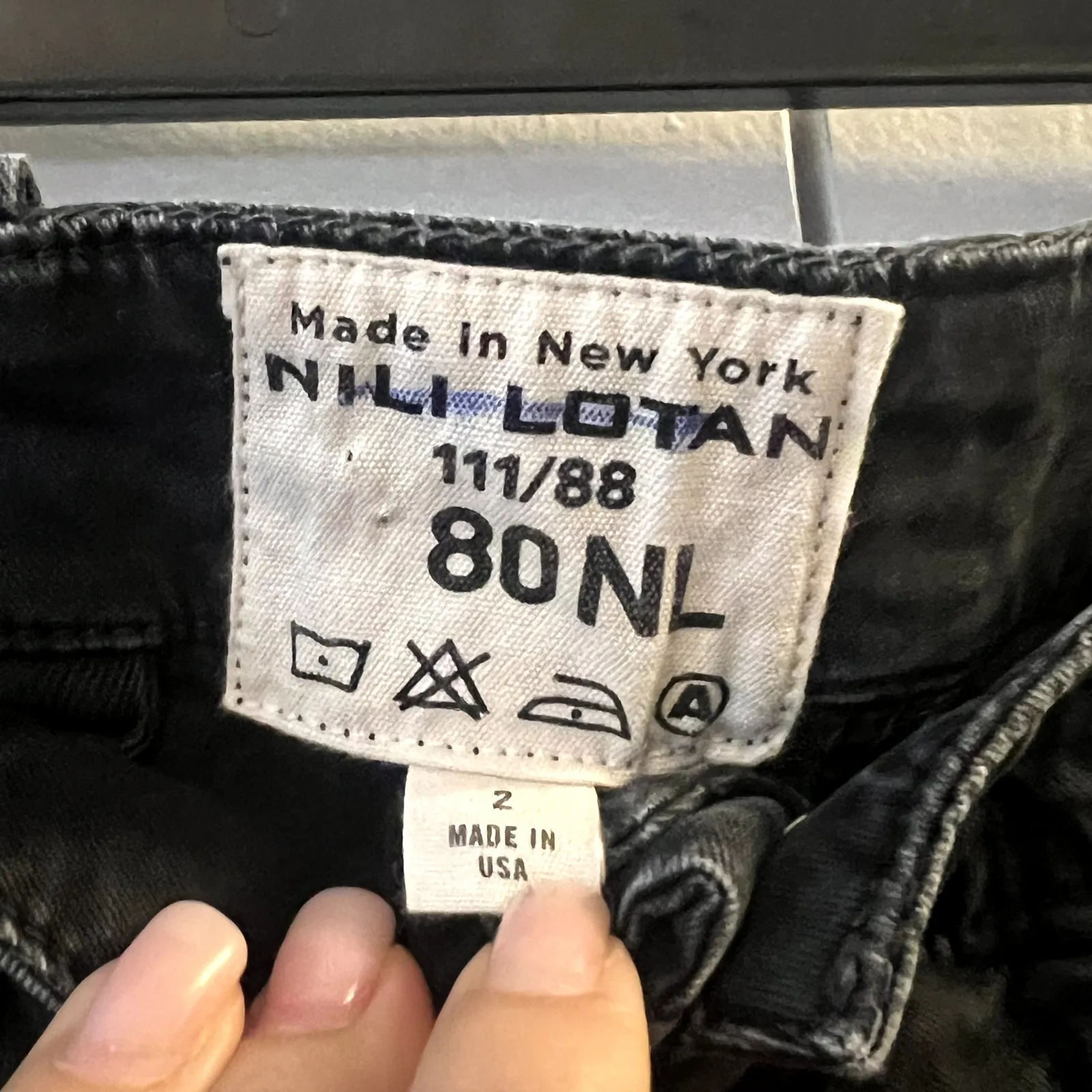 nili lotan cropped military pant size 2 cotton washed black - Image 5