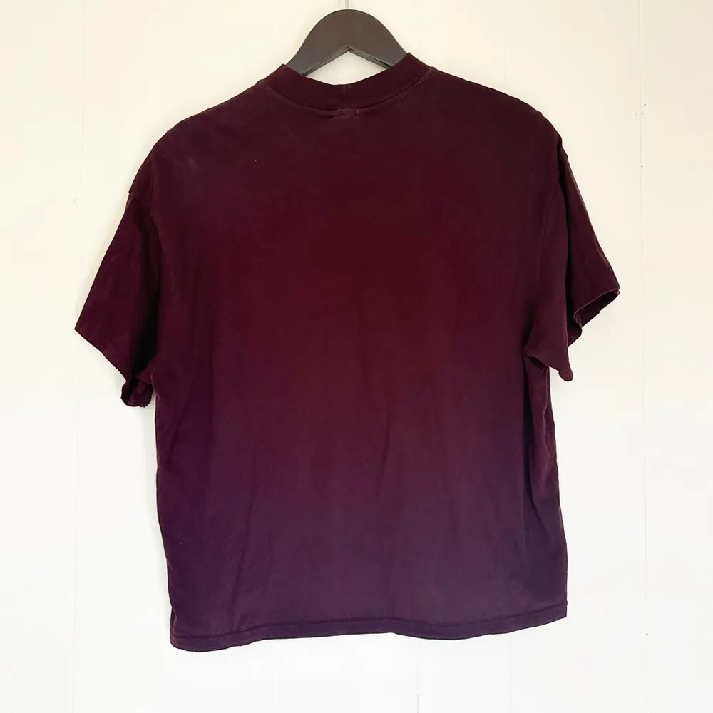 TOPSHOP Deep Plum Purple Top Short Sleeve Mock Neck - Image 4