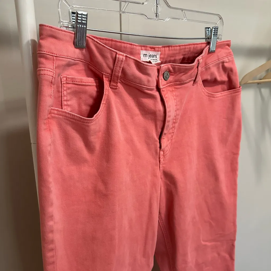 Maurices Pink Mid Rise Slim Straight Ankle Original Fit Jeans size 14 Regular - Image 2