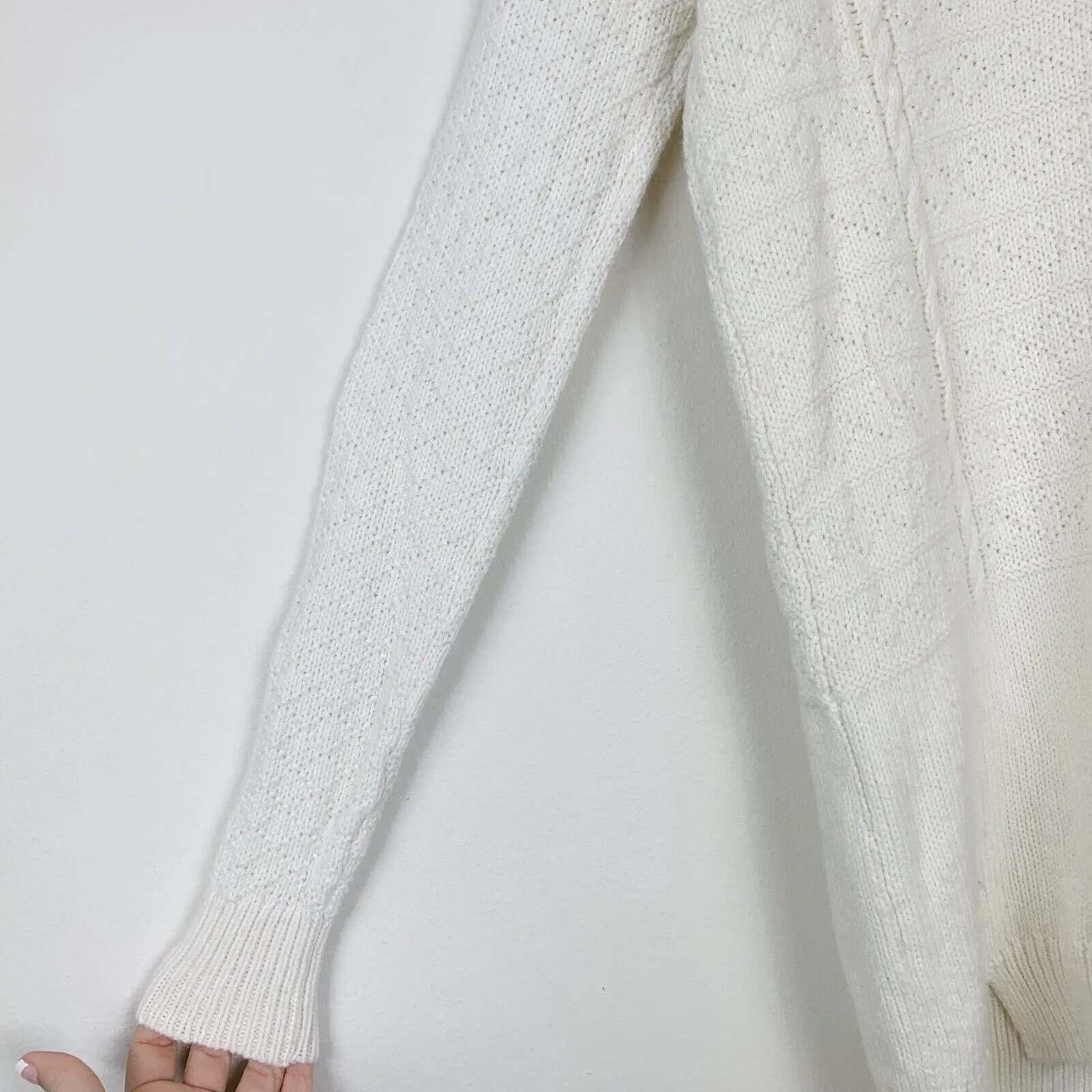Madewell women's Texture-Play Pullover‎ Sweater ivory size XXS #E5800 - Image 2