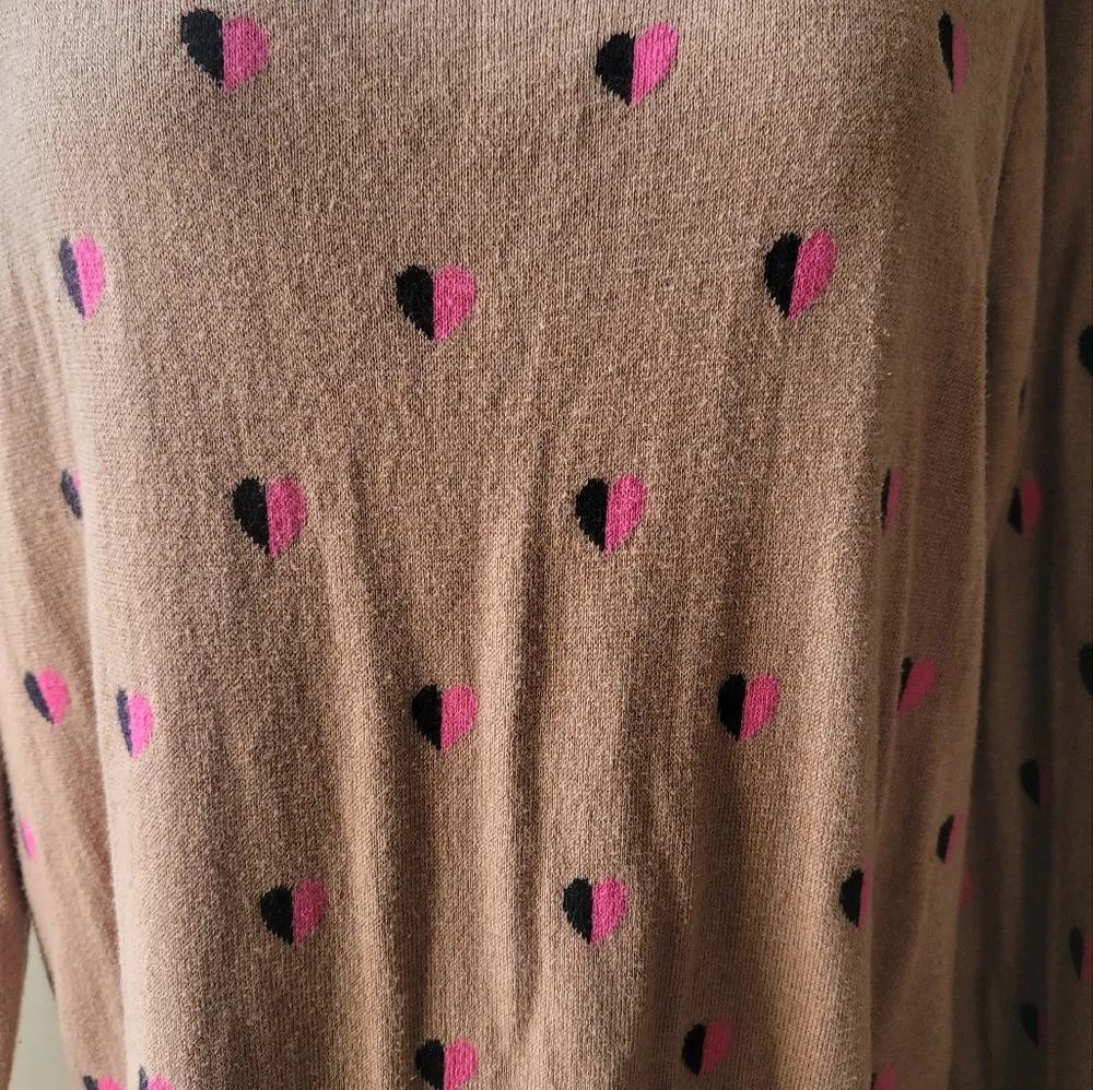 🔥SALE🔥Old Navy Brown Oversized Pull Over Heart Sweater XL - Image 5