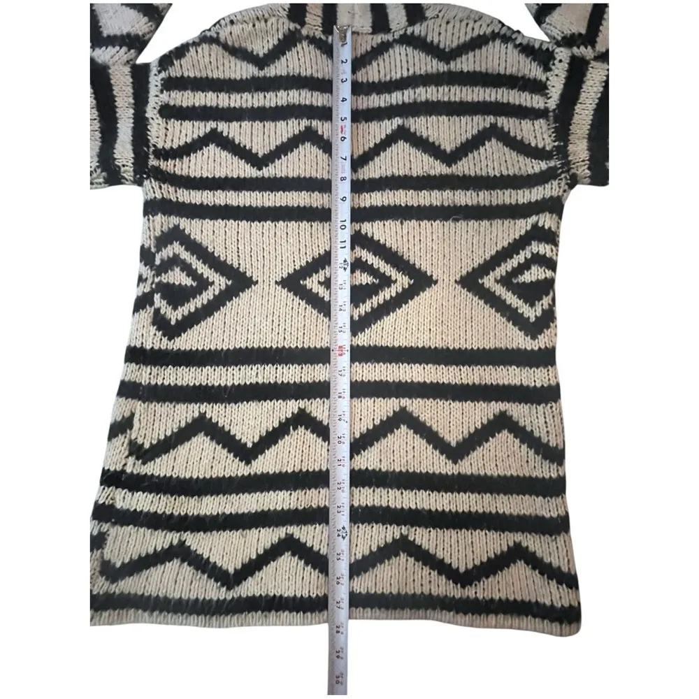 Roxy  Y2K Karid Boho Open Front Cardigan Sweater Women’s Small White Black Aztec‎ - Image 8
